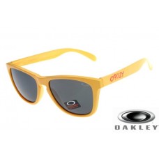 Fake Oakley Frogskins Sunglasses Yellow Frame Gray Lens OAKLEY201567358