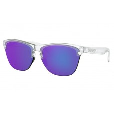 Discount Oakley Frogskins Lite Sunglasses Matte Clear Frame Violet Iridium Lens
