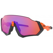 Discount Oakley Sunglasses Flight Jacket Neon Orange Frame Prizm Trail Lens