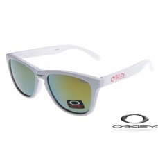Oakley Frogskins Sunglasses White Frame Yellow Gray Iridium Lens OAKLEY20156197